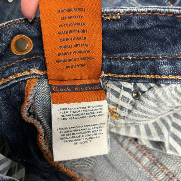 Vintage Y2K Rock Revival Blue Women 27 Mallgoth Distressed Celine Straight Jeans - Picture 11 of 11